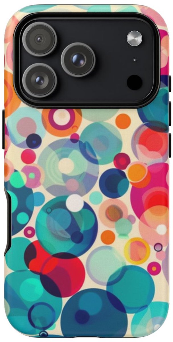 Vrolijk Patroon van Overlappende Cirkels – Telefoonhoesje Geschikt voor iPhone 17 Pro