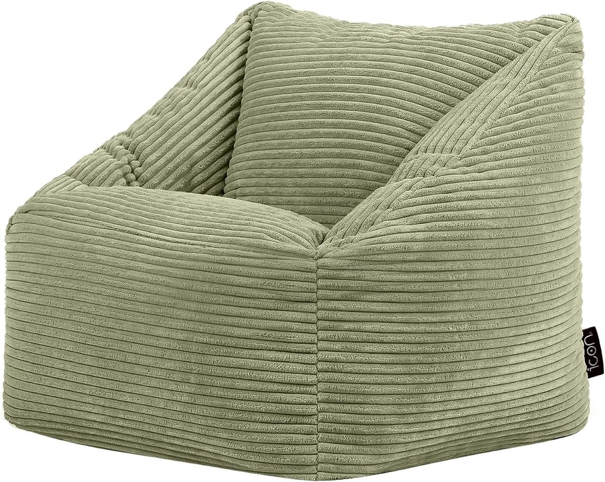 Comfortabele Kinder Zitzak Fauteuil in Salie Groen - Perfect voor Speelkamer en Slaapkamer