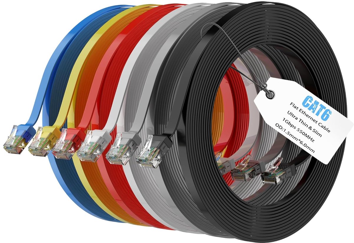 Platte CAT6 Ethernetkabel 1 meter - Snelle Netwerkkabel voor Thuis en Kantoor