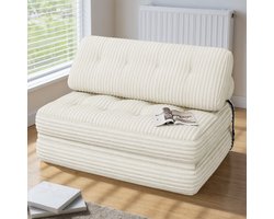 Bealife AR33 Slaapbank - 3-in-1 Opvouwbaar - Dubbel - Corduroy - Beige
