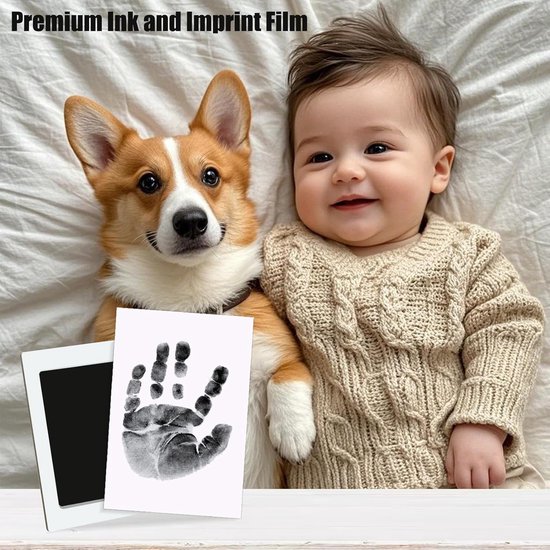 4-pack inktloze baby hand- en voetafdrukset, Clean Touch inktkussenset voor pasgeborenen en huisdieren, hondenpoot- en neusafdrukset van Merkloos — afbeelding 4