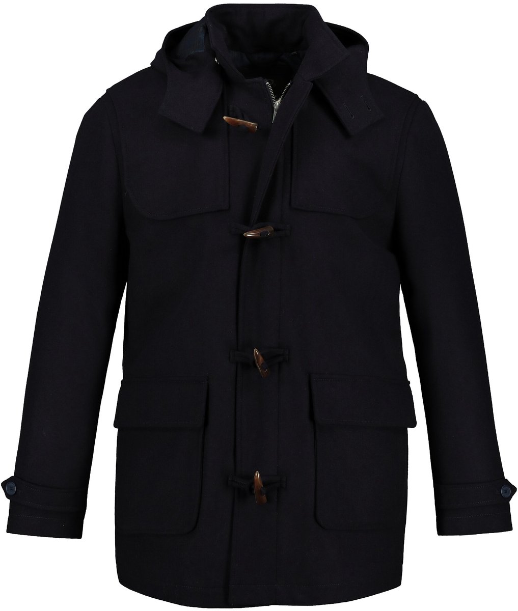 JP 1880 - Heren - Duffelcoat waterafstotend houtje-touwtje-knopen - Donkermarine - Maat 5XL