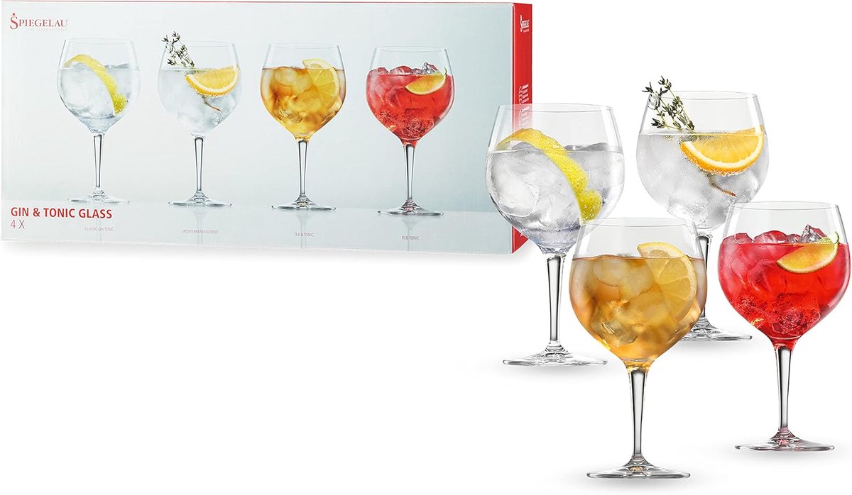 4-Delige Gintonic-Glazenset van Kristalglas