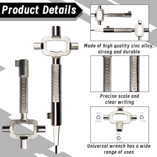 Pack of 2 Universal Building Keys, Architect Key, Long and Short ...