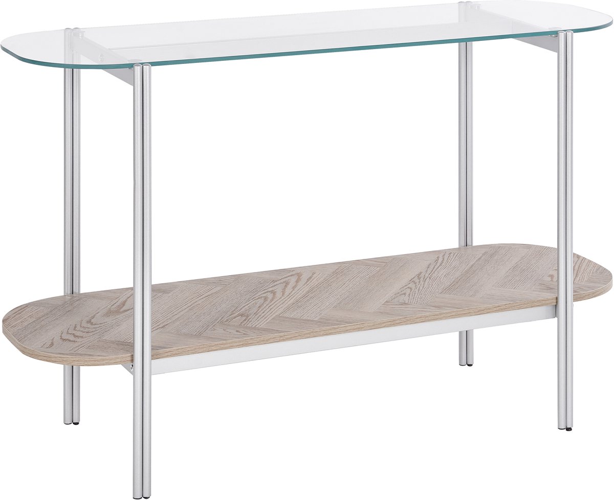 Beliani LOVELL - Sidetable - Lichtbruin/Zilver - Hout
