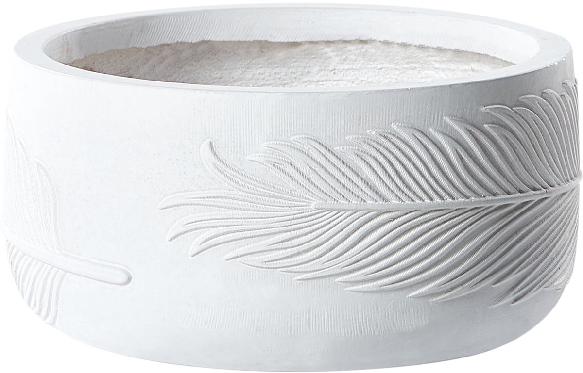 BELIANI FTERO - Bloempot - Gebroken wit - 25 x 25 x 14 cm - Kleivezel