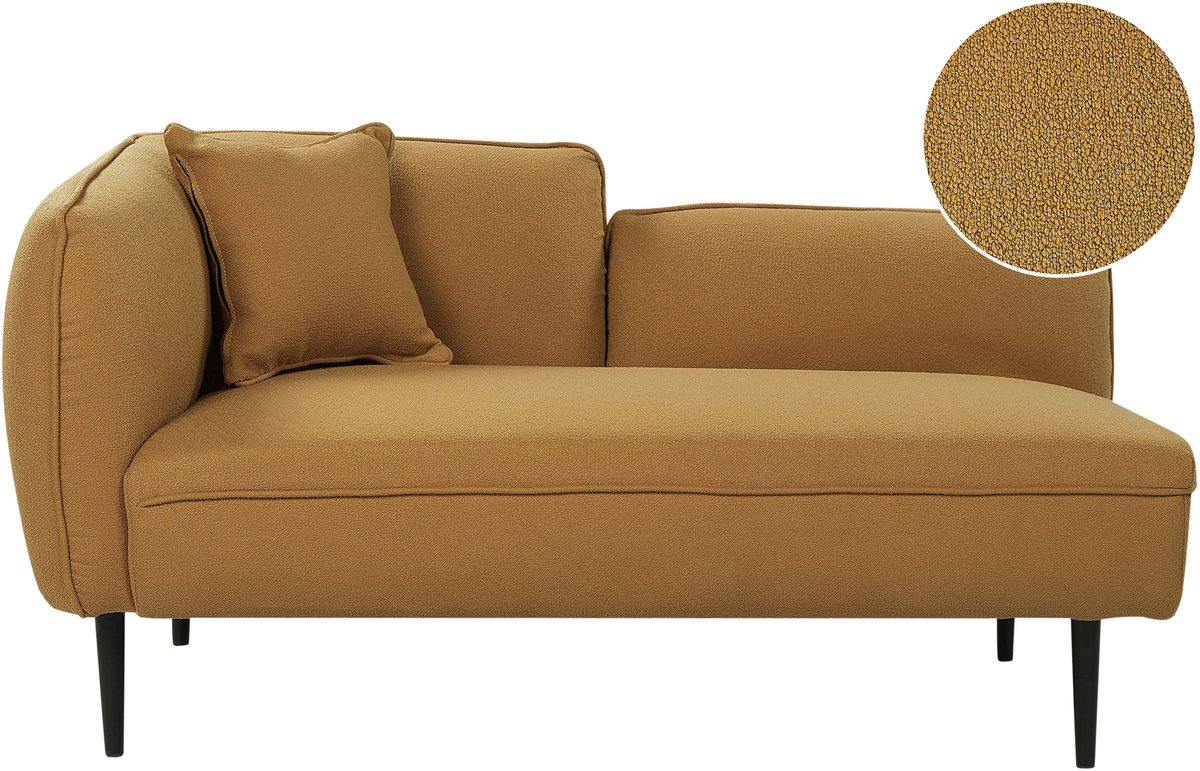 Beliani CHEVANNES - Chaise longue - Mosterdgeel - Linkszijdig - Bouclé