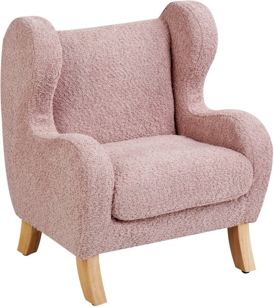 BELIANI FARUM - Kinderfauteuil - Lichtroze - Bouclé van Merkloos — afbeelding 4