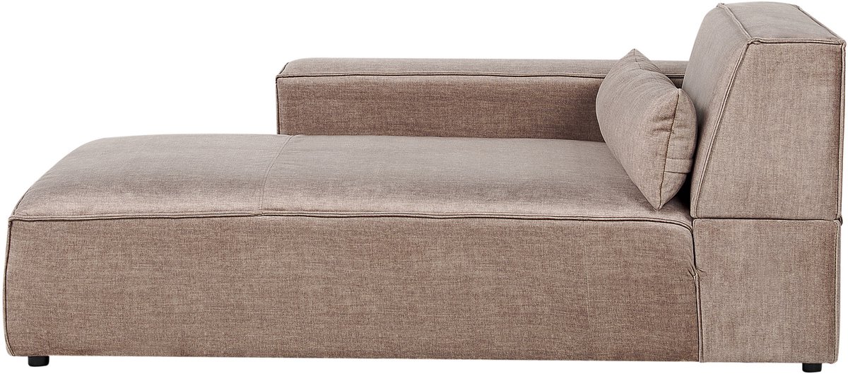 Beliani HELLNAR - Chaise longue - Lichtbruin - Rechtszijdig - Polyester