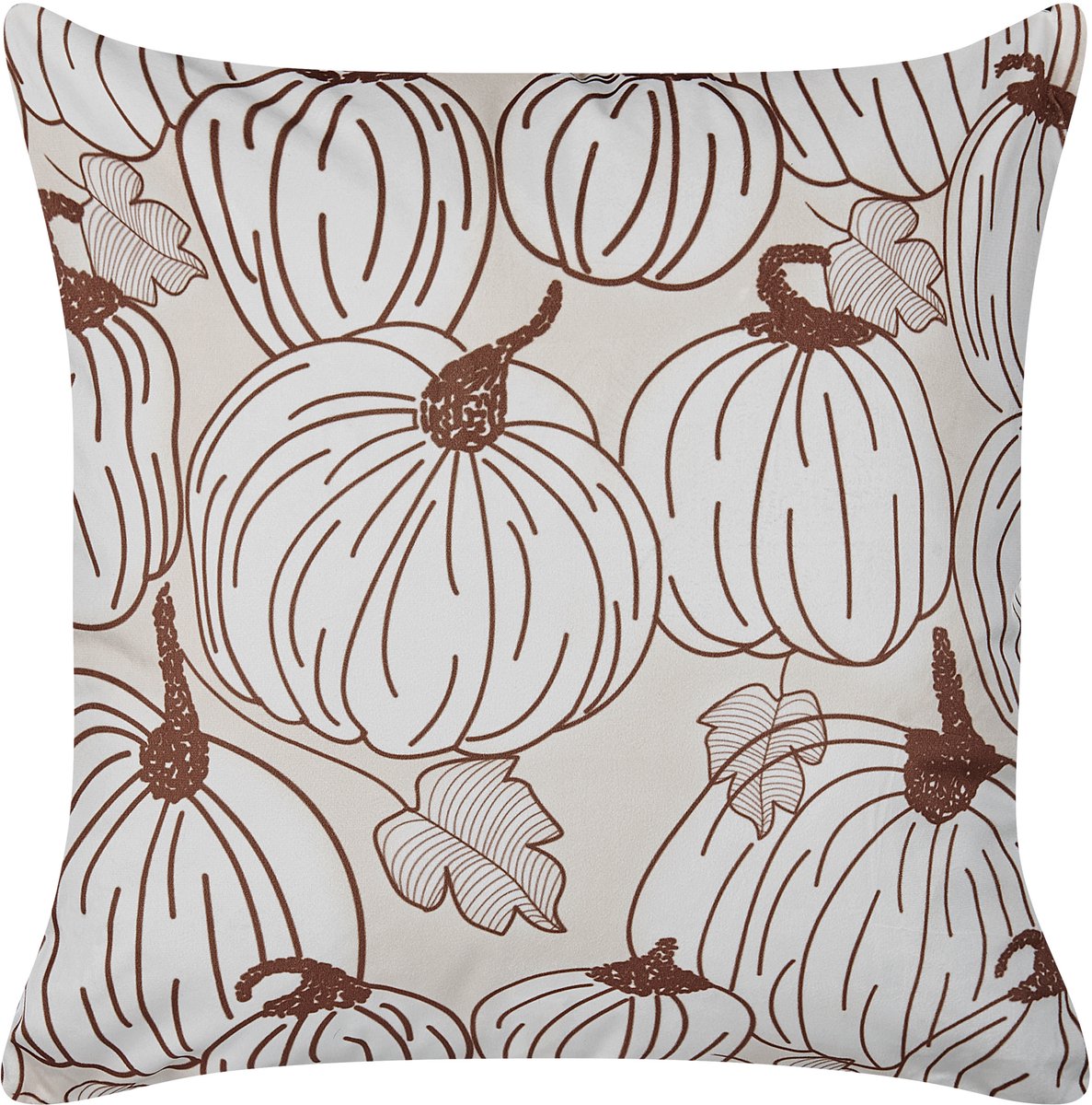 Beliani GOURD - Sierkussen - Beige - 45 x 45 cm - Fluweel