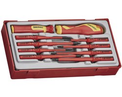 Geïsoleerde schroevendraaierset TT1 tray Plat- PH- PZ 10 delig Teng Tools TTV710N