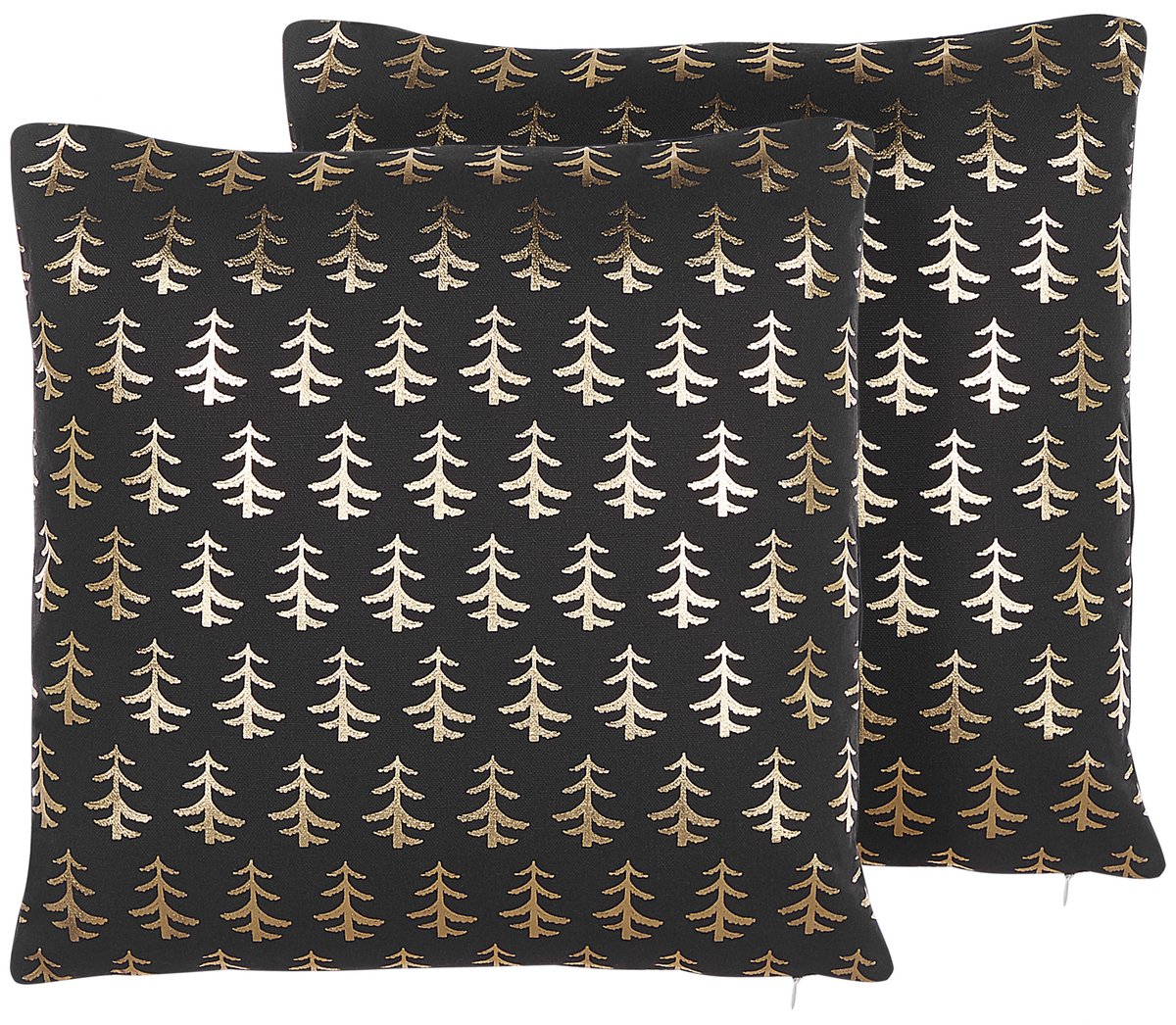 Beliani LEROY - Sierkussen set van 2 - Zwart - 45 x 45 cm - Katoen