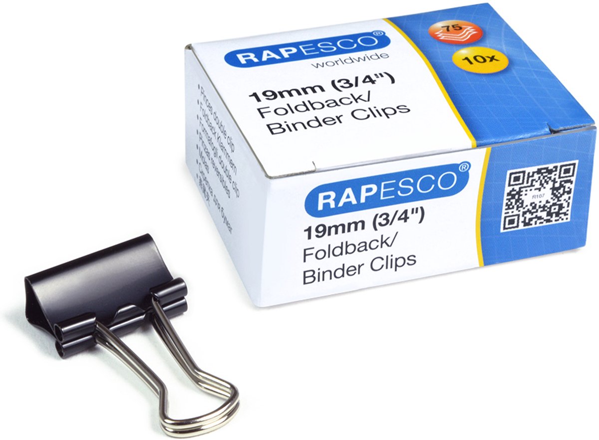 Rapesco papierklemmen 32 mm zwart