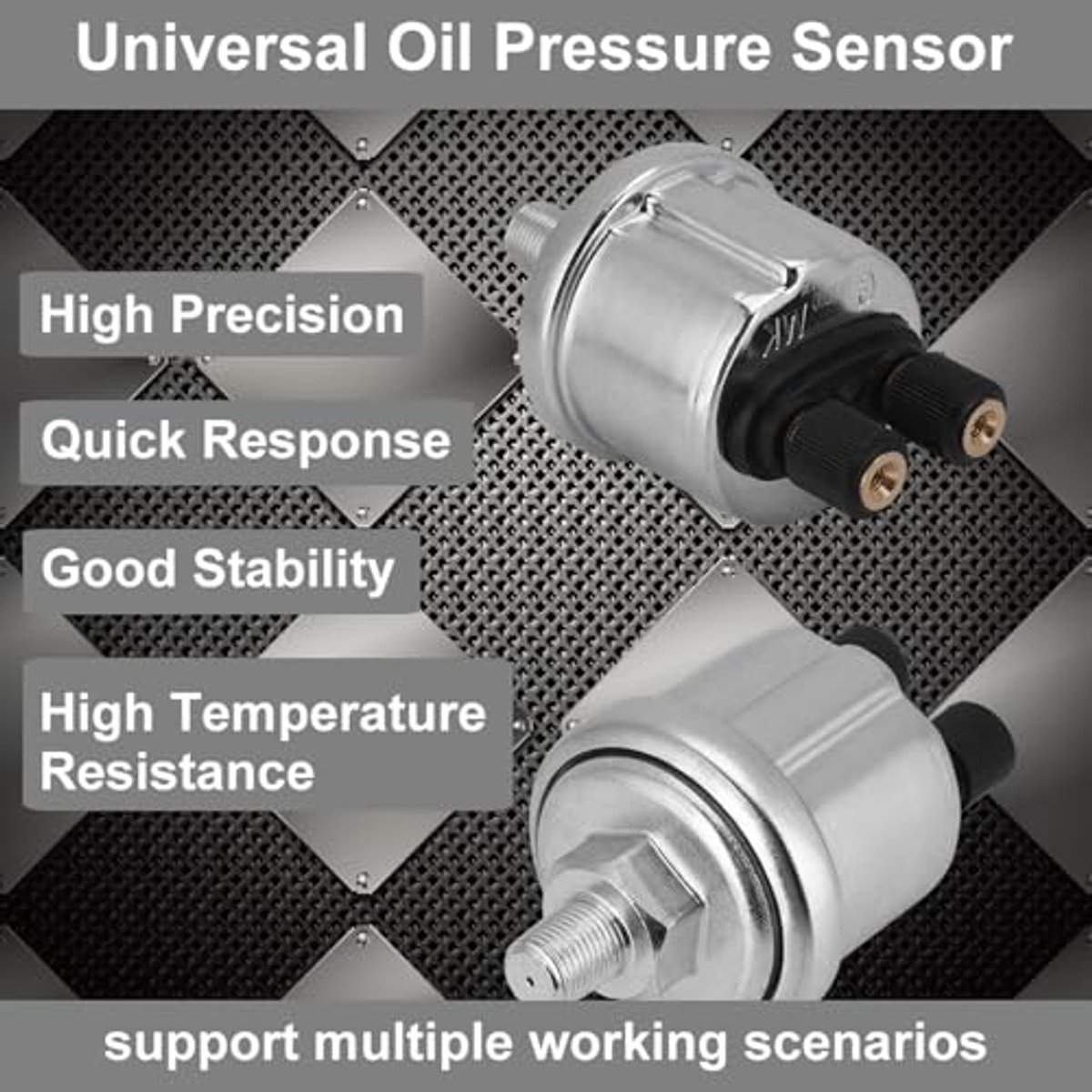 Dailygoods- Oliedruksensor 0-10 bar - 1/8NPT Aansluiting - Aluminiumlegering - Hogedrukbestendig - Temperatuur - Eenvoudig te installeren - Druksensor
