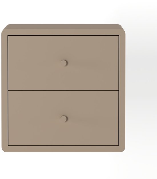 Zwevend Nachtkastje Borba - Hout - Taupe - 30 x 30 x 30 cm (BxHxD)