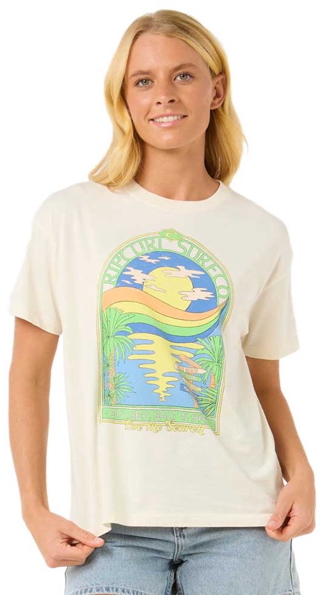 Rip Curl Sun & Sea Relaxed T-shirt Met Korte Mouwen L Vrouw Bone