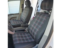 Pasvorm stoelhoezen Volkswagen T5 2003-2015 (geschikt voor stoel en duobank) - Kunstleer en stof