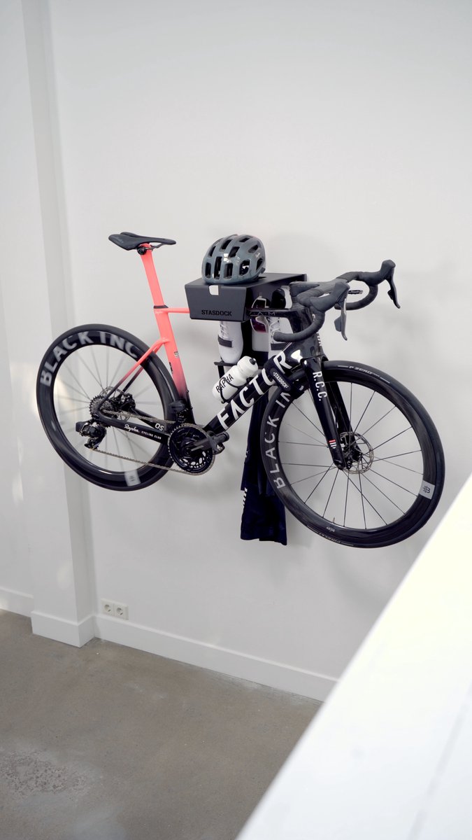 Stasdock® Happy Black - Fiets ophangsysteem - Muurbeugel fiets - Fietsbeugel - fiets ophangbeugel van Stasdock — afbeelding 5