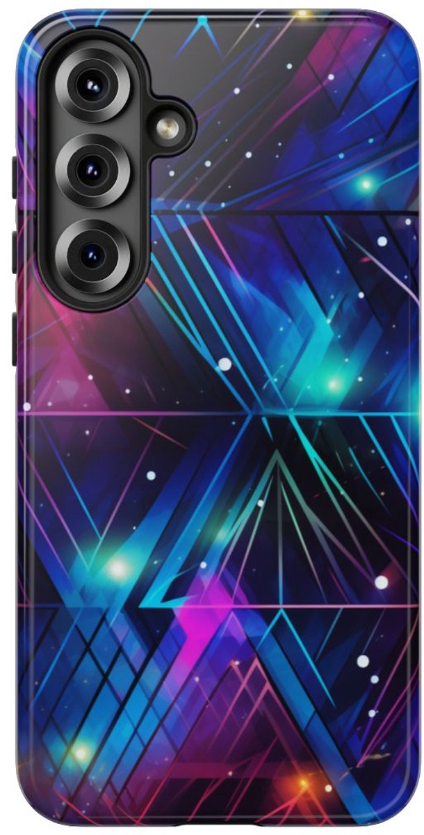 Geometrisch Neon Aurora Abstract – Telefoonhoesje Geschikt voor Samsung Galaxy S25 Plus