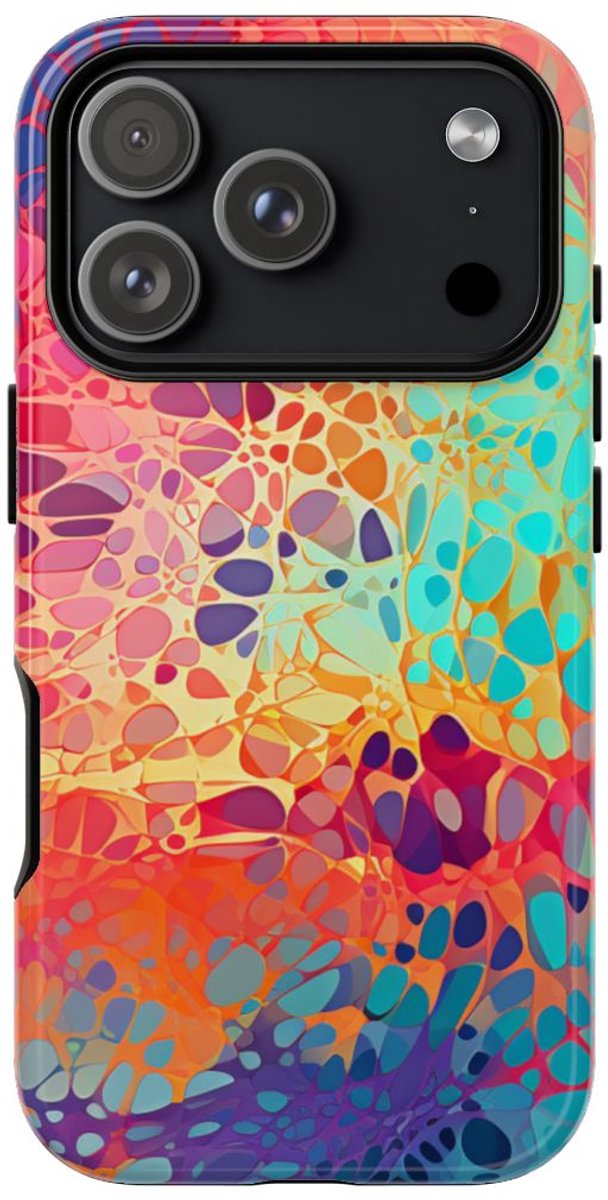 Veelkleurig Abstract Organisch Patroon – Telefoonhoesje Geschikt voor iPhone 17 Pro
