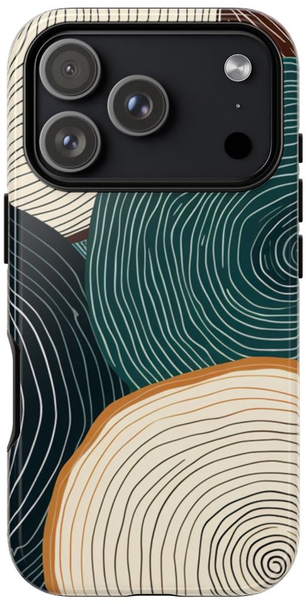 Boomringpatroon in Aardetinten – Telefoonhoesje Geschikt voor iPhone 17 Pro