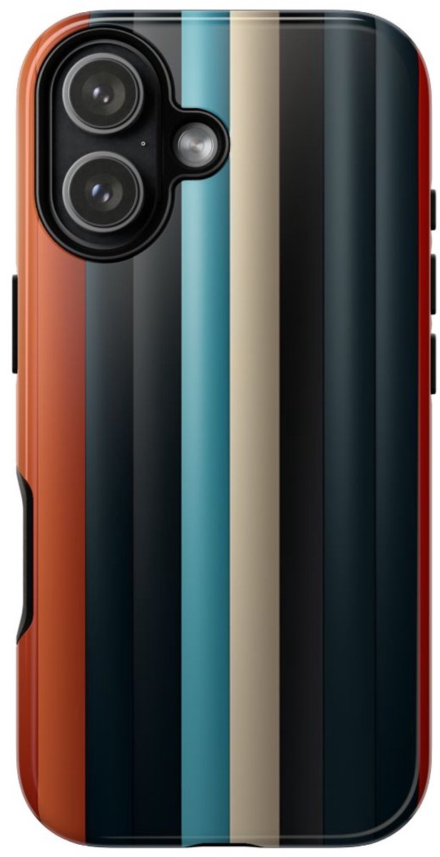 Verticale Streeppatronen in Blauw en Rood – Telefoonhoesje Geschikt voor iPhone 17