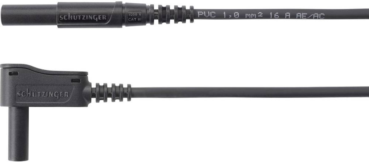 Schützinger MSWFK A341 / 1 / 100 / SW Meetsnoer Stekker 4 mm Stekker 4 mm Zwart 1 stuk(s)