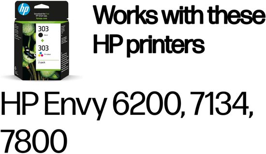 HP Pack de 2 cartouches authentiques d'encre noire/trois couleurs 303