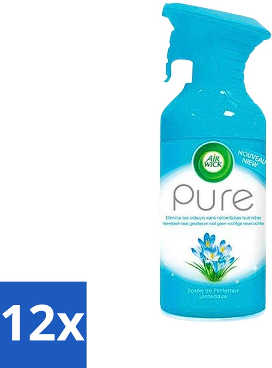 12 x Air Wick Pure Luchtverfrisser Lentedauw 250 ml - Luchtverfrisser - Luchtverfrisserspray - Air Wick - Pure Lentedauw - Frisse Geur