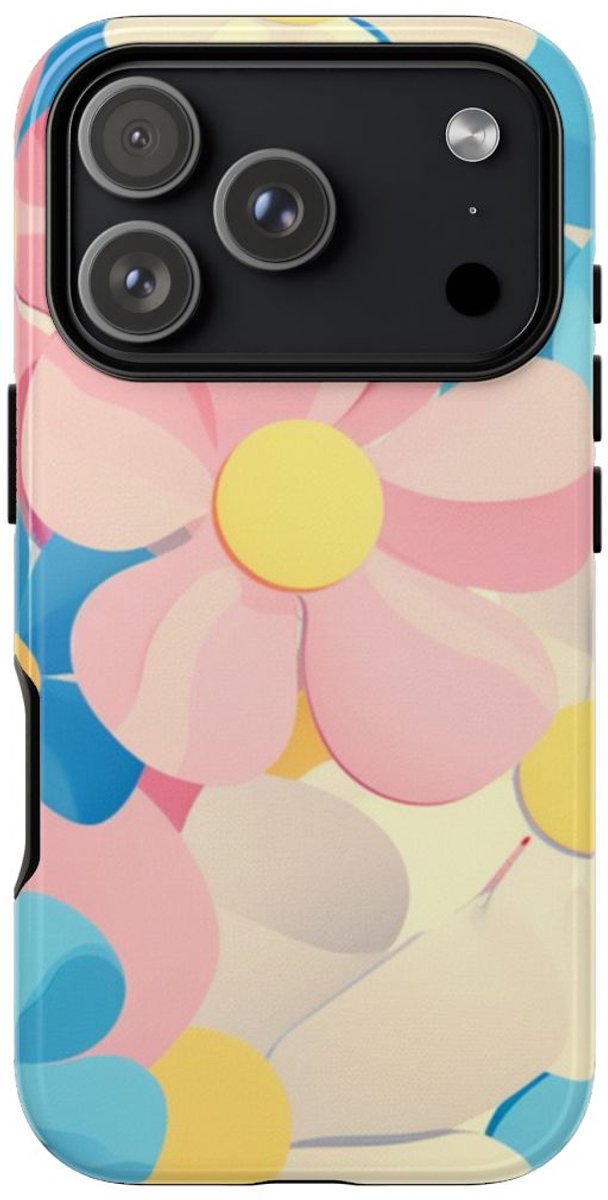 Vrolijk Pastel Bloemenpatroon – Telefoonhoesje Geschikt voor iPhone 17 Pro