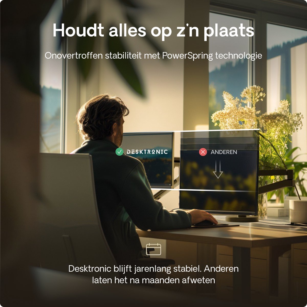 Desktronic Monitorarm Enkel Zwart - VESA 75x75mm - Monitor Beugel voor 17-32 Inch thumbnail 3