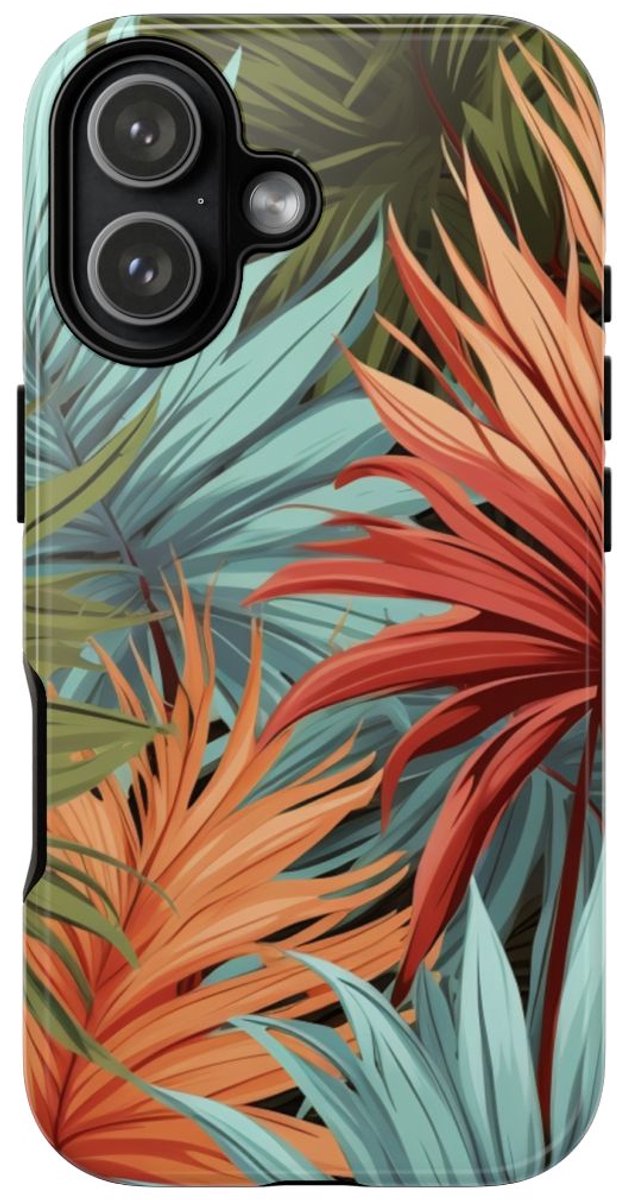 Kleurrijk Tropisch Palmbladerenpatroon – Telefoonhoesje Geschikt voor iPhone 17