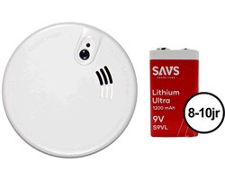 Firex KF20 4973 Rookmelder 230v - Met 10 jaar SAVS 9v back-up batterij - Aansluiten op lichtnet - Voldoet aan bouwbesluit NEN2555 norm - Stroomnet brandmelder met 10jr lithium backup accu
