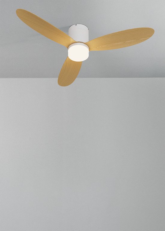 Plafondventilator met licht Atlanta wit DC geruisloos Plafondventilator met licht Atlanta wit DC geruisloos