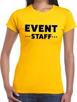 Event staff / personeel tekst t-shirt geel dames XS