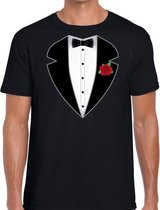 Gangster / maffia pak kostuum t-shirt zwart voor heren S