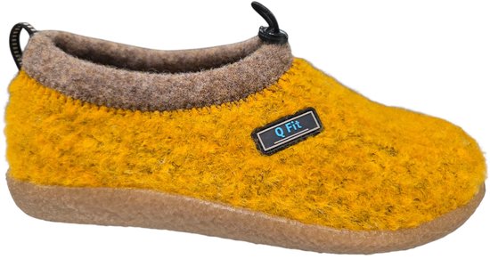 Q-Fit, CATO, 3567.5.020 Yellow, Chausson jaune avec semelle intérieure amovible