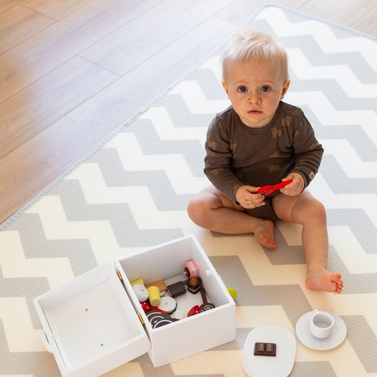 Mamabrum Baby Kruipmat Baby Tapijt Speelmat, 150 X 180 X 2,0 Cm, Niet-Giftige Vloermat Verdikte Vergrote Schuimmat Opgerold Waterdicht Antislip Draagbaar, Weg En Zigzag van Mamabrum — afbeelding 4