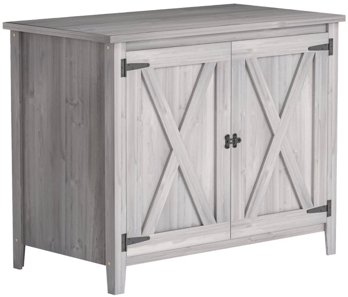 Tuinkast Hout - Buitenkast - Opbergkasten - Tuinhuis - Tuinschuur - Gereedschapskast - Tuinberging - Weerbestendig - voor Buiten, Tuin & Balkon - Lichtgrijs - 110x60x88,5cm