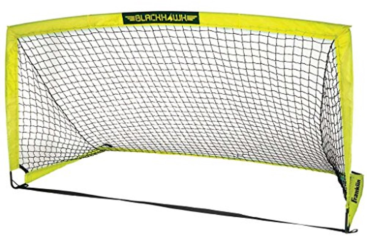Franklin Sports Blackhawk draagbaar voetbaldoel - pop-up voetbaldoel en net - binnen of buiten voetbaldoel - doelvouwen voor opslag - 12'x6', 9'x5,6', 6,5'x3,63 cm of 4'x3' voetbaldoel