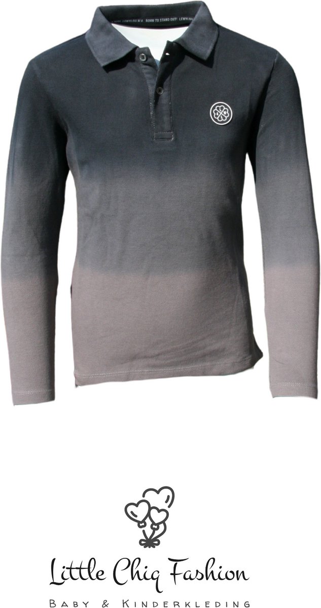 LewyLou NO4 Polo zwart met taupe
