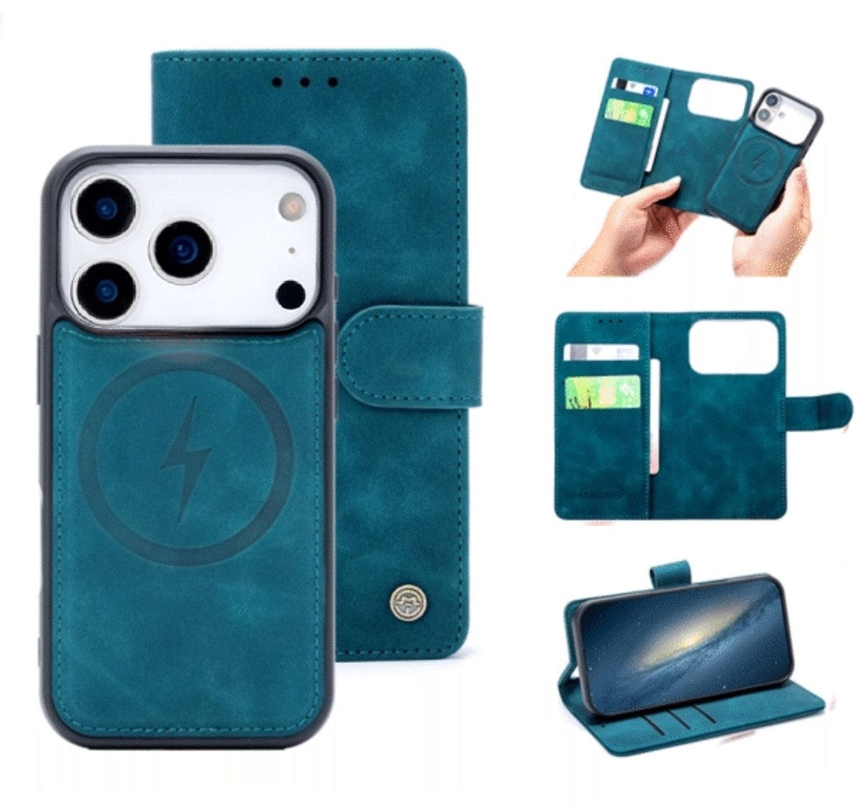 Casemania – Bookcase 2-1 MagSafe – iPhone 17 Pro Groen