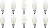 Lampe LED SPL E14 2W Dimmable - CRI 93 - Wit Extra Chaud - 2500K - Bougie à Filament LED C35 - Remplace 16W - 10 Pièces
