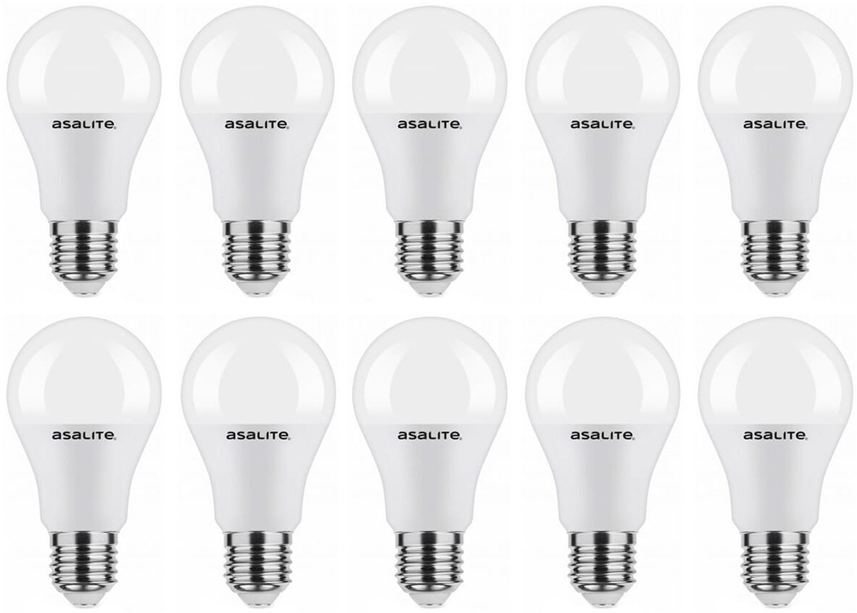 Asalite LED Lamp A60 E27 Fitting - 12W = 82W - 1200 Lumen - 4000K Neutraal Wit Licht - Niet Dimbaar - 220-240V - Energiezuinig - 10 stuks