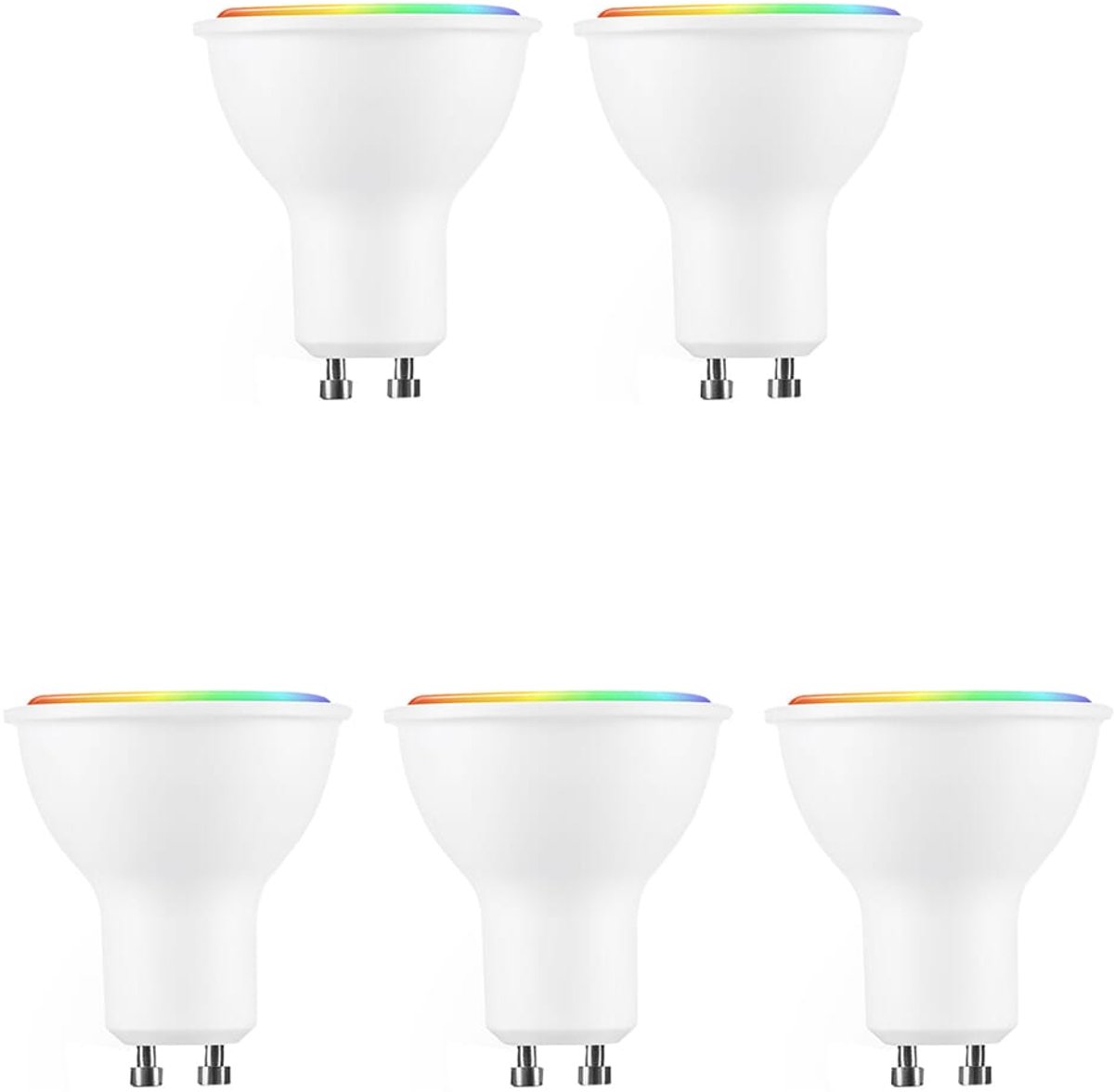 Modee Smart GU10 Led Lamp - 4.7W - Slimme Lamp - RGB en Kleurtemperaturen - App Bediening - WiFi LED Spot - 5 Stuks