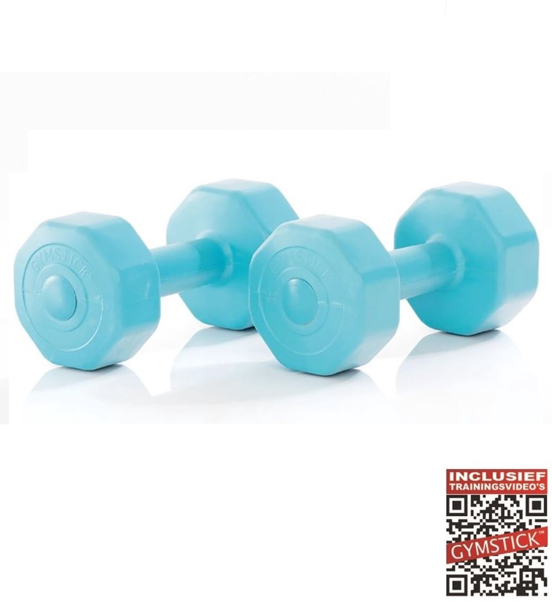 Gymstick Active Vinyl Dumbells - Met Online Trainingsvideo's - 2 x 1 kg
