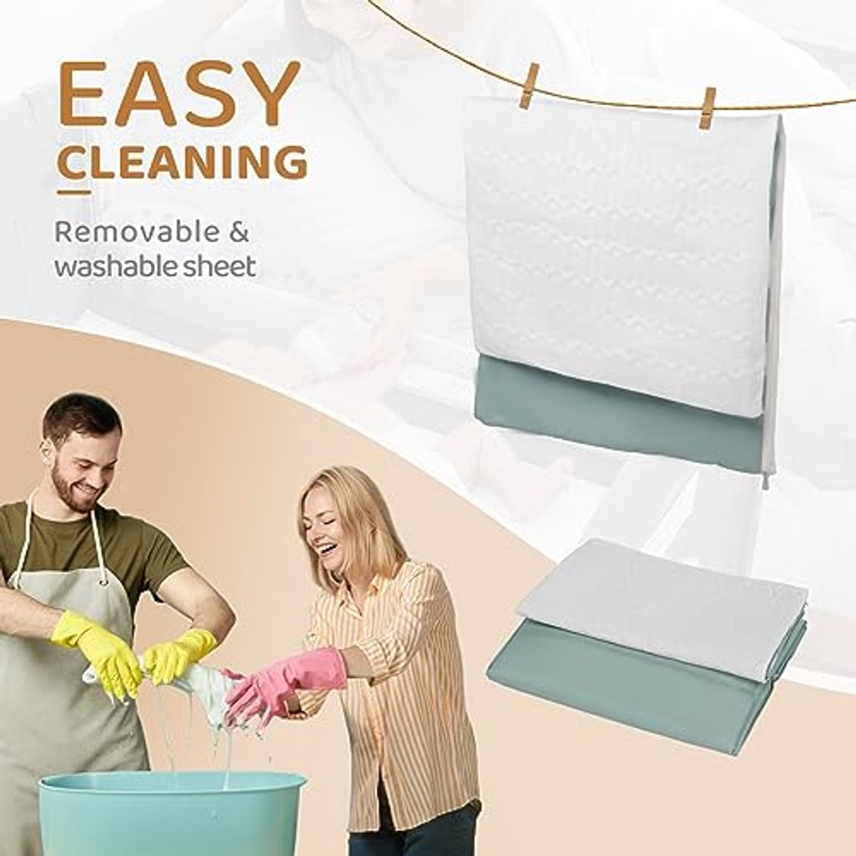 3 in 1 Baby Bedside Wieg – Draagbare Zijslaper met Matras, Speelbed en Opvouwbare Reiswieg thumbnail 4