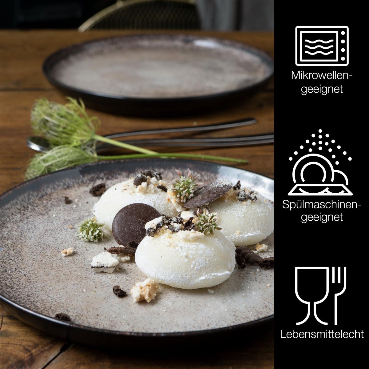 Moritz & Moritz VIDA 6-delige Dessertborden Set - Beige Porselein Borden voor 6 Persoons 20cm