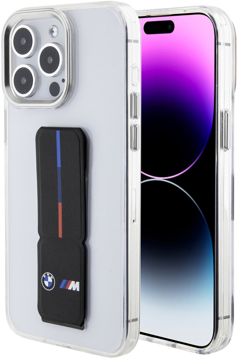 BMW Back Cover - Transparant - Apple iPhone 15 Pro Max - Gripstand - Minimalistisch design
