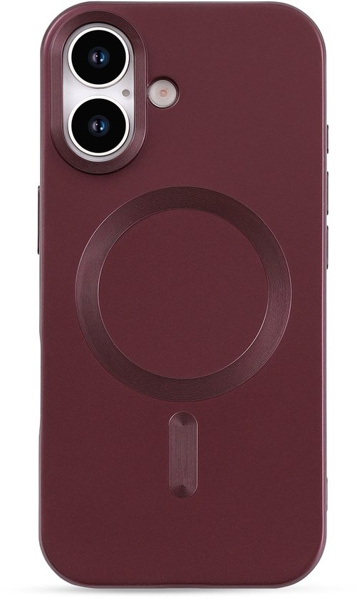 Casemania Hoesje Geschikt voor Apple iPhone 17 - Bordeaux - Matte Siliconen Back Cover - Geschikt voor MagSafe - Rood